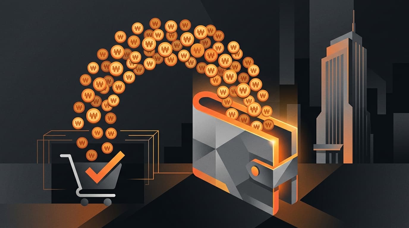 风格化插画:Seller Wallet 收到针对酷澎应收账款的提前预付款