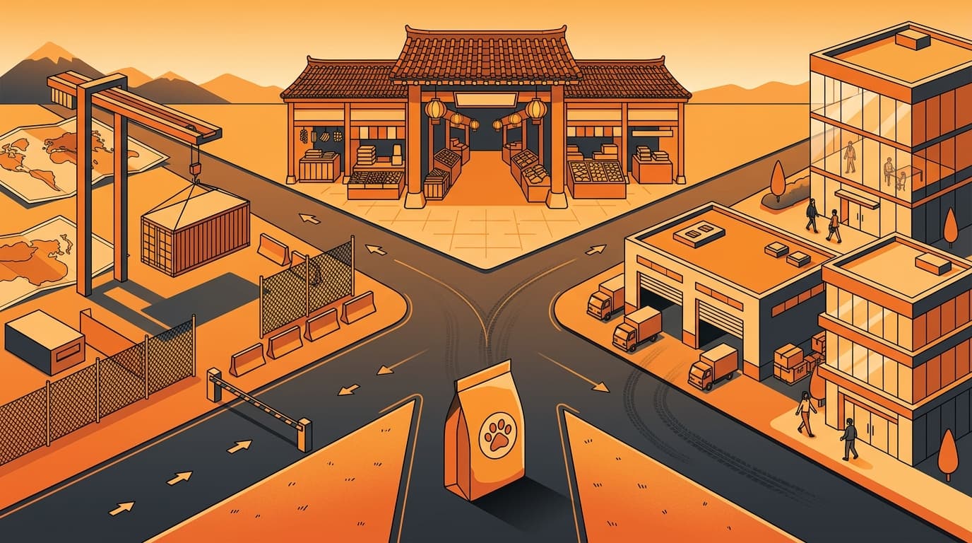Two market entry paths into Coupang for a foreign pet food brand