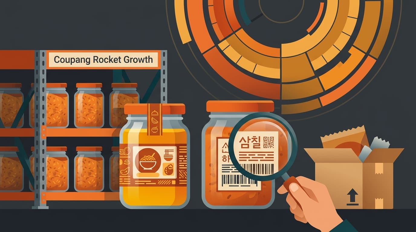 ローンチ後の見えない運用レイヤー——ロケットグロースの棚、返品、韓国ラベル、精算カレンダーのイラスト