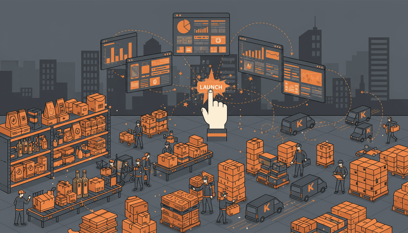 A Korean ecommerce launch operation coordinating local inventory, marketplace setup, and fast delivery infrastructure
