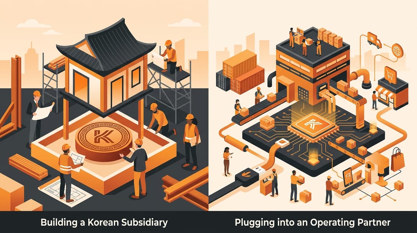 Flow chart routing a product category to four different Korean registering bodies