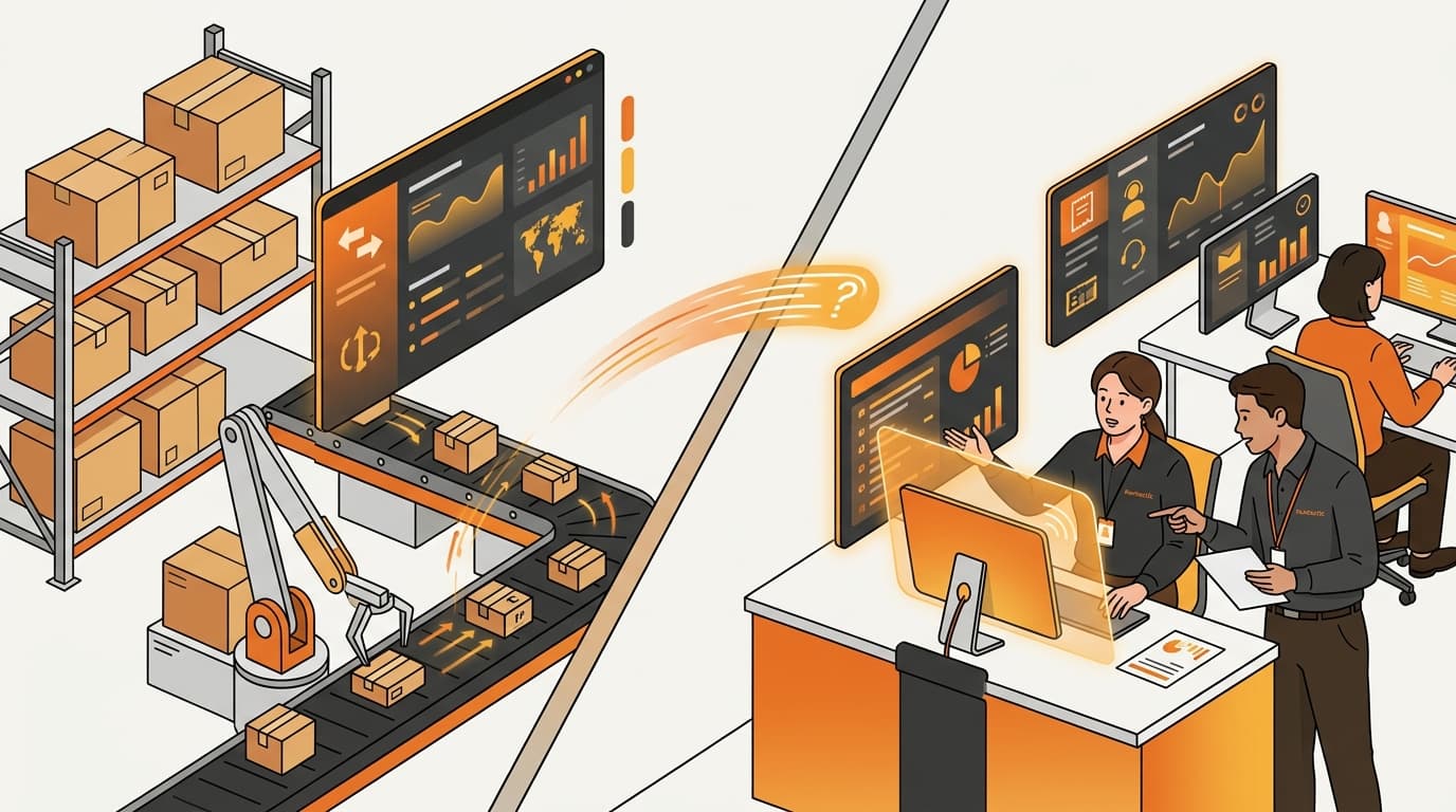 A Korean ecommerce inquiry moving between fulfillment and a seller operations desk