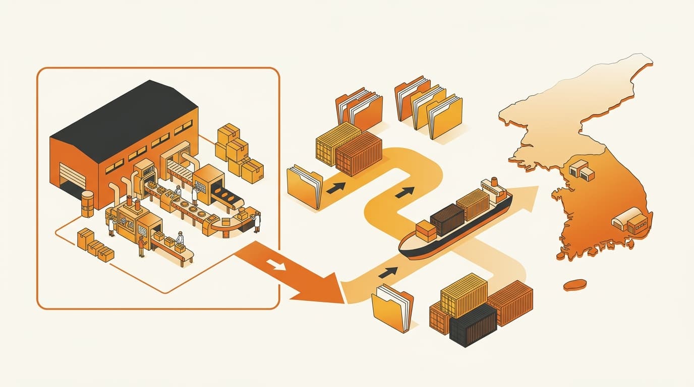 Overseas food facility connected to a Korean import pathway