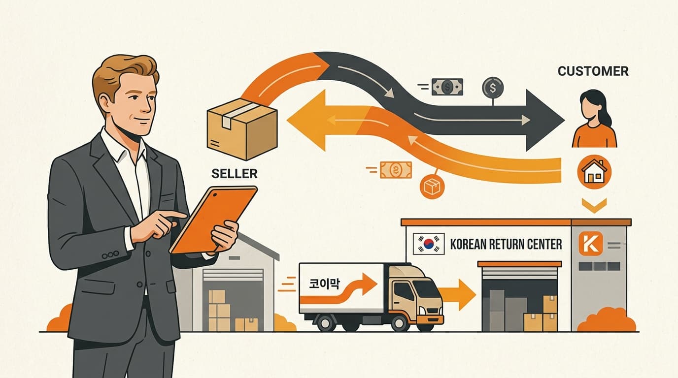 Foreign brand operator weighing return shipping cost tilting toward seller or customer based on fault attribution