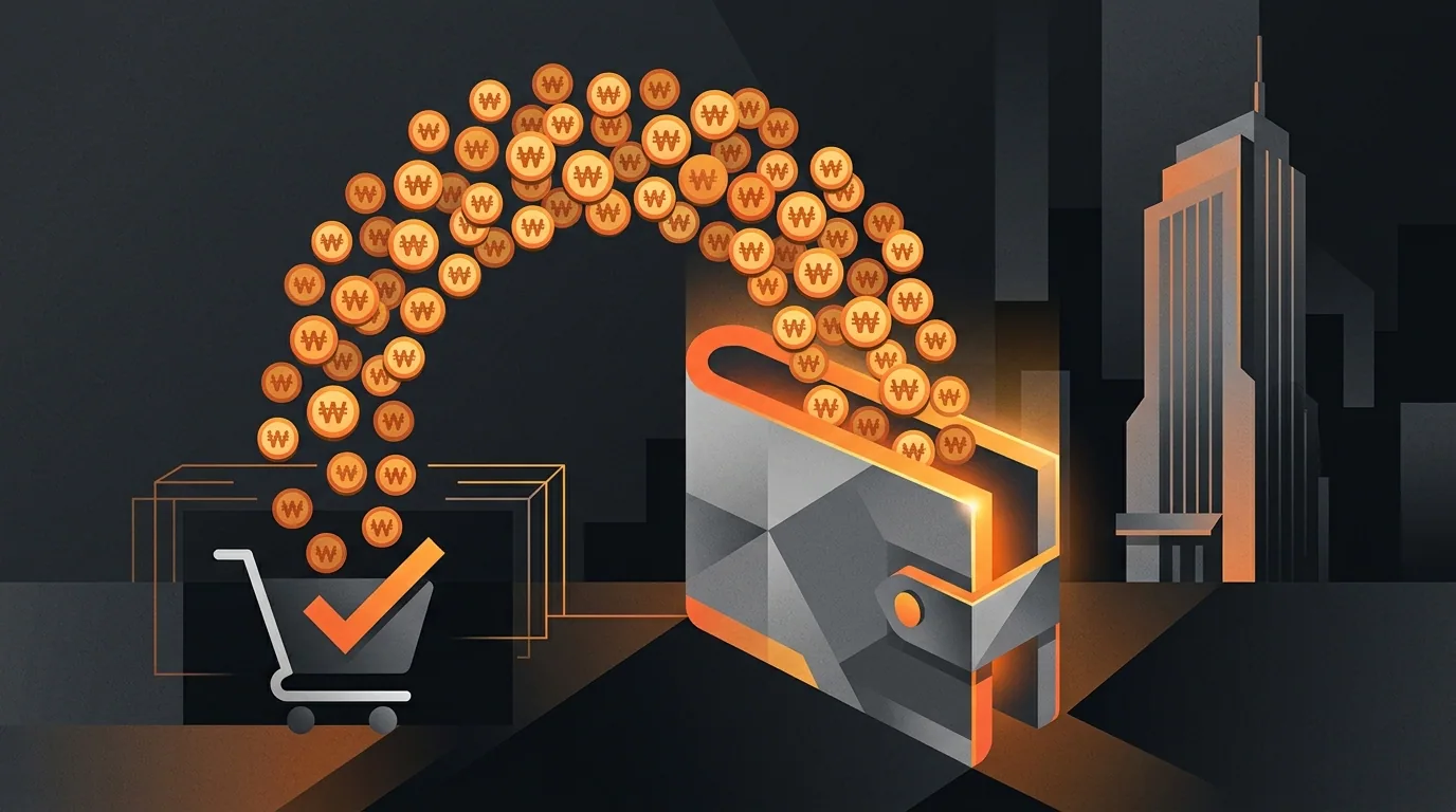 Stylized Seller Wallet receiving an early advance against Coupang receivables