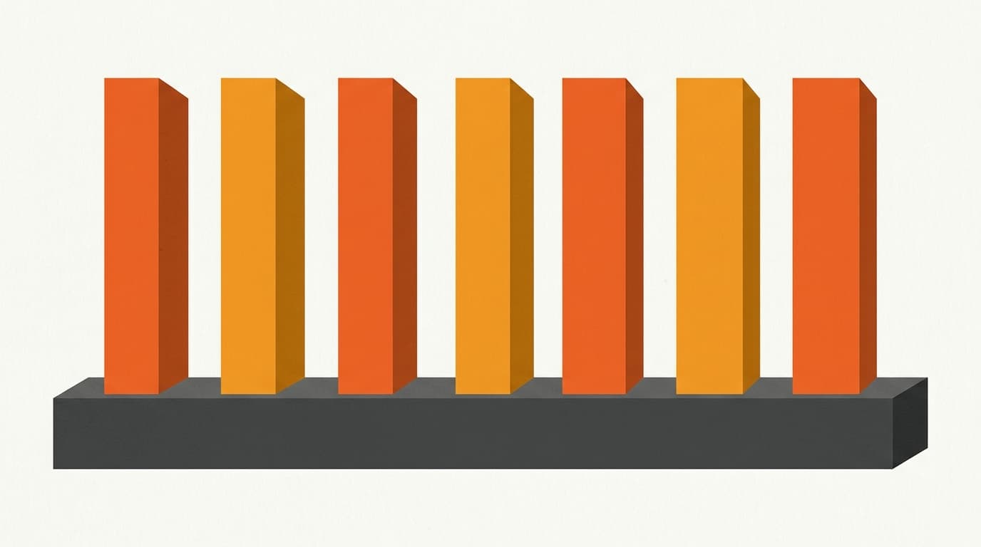 A wide horizontal foundation layer with several separate vertical columns rising above it
