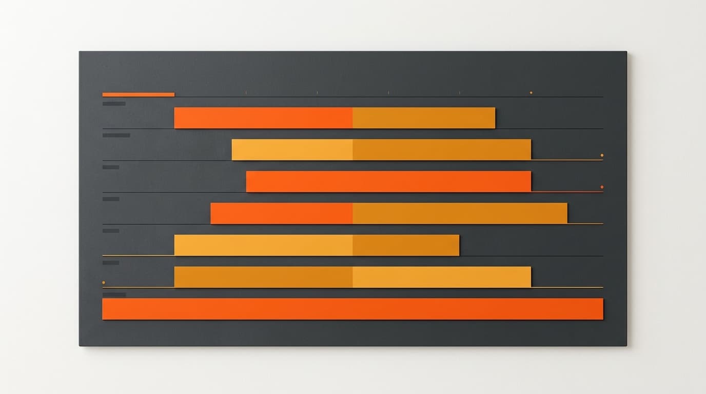 Parallel timeline tracks of different lengths running on top of a base track