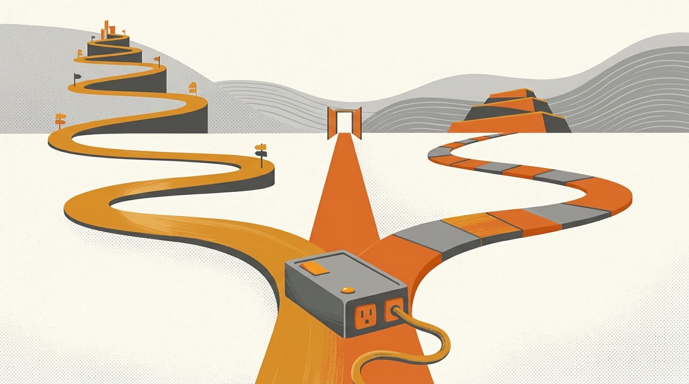 One electrical device at a fork with three diverging regulatory routes