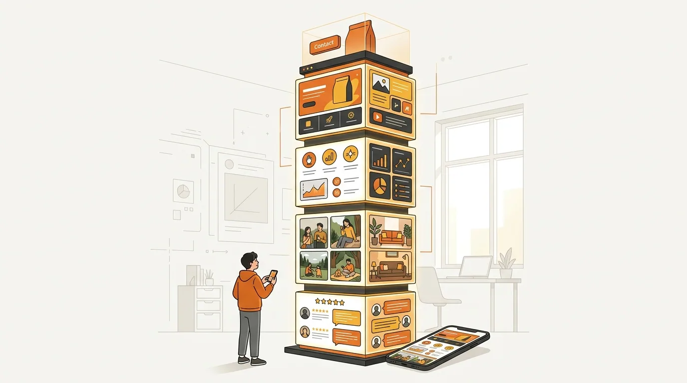 Tall vertical Korean product detail page with stacked sections of hero imagery, features, lifestyle, and reviews