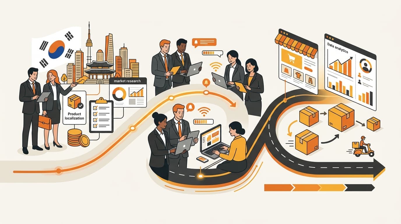 Shared execution view connecting a Western client team and local Korean operators