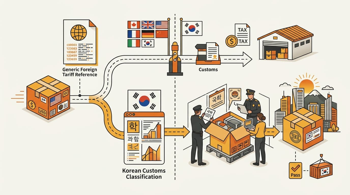 海外の関税分類を参照して韓国の税関分類に進む商品