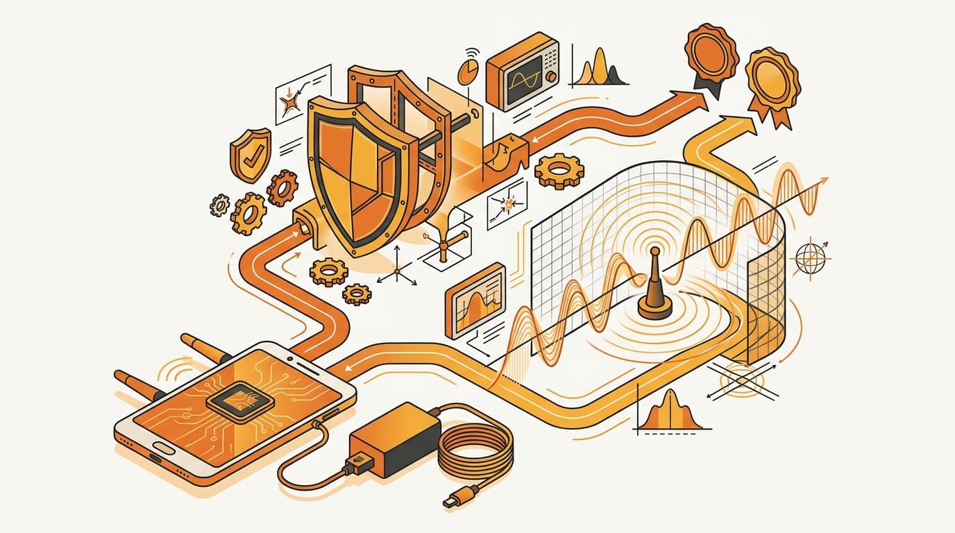 Separate KC safety and EMC conformity paths for a device and charger