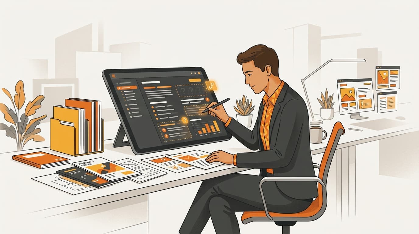 Operator reviewing product information derived from supplied links