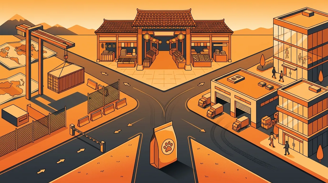 Two market entry paths into Coupang for a foreign pet food brand