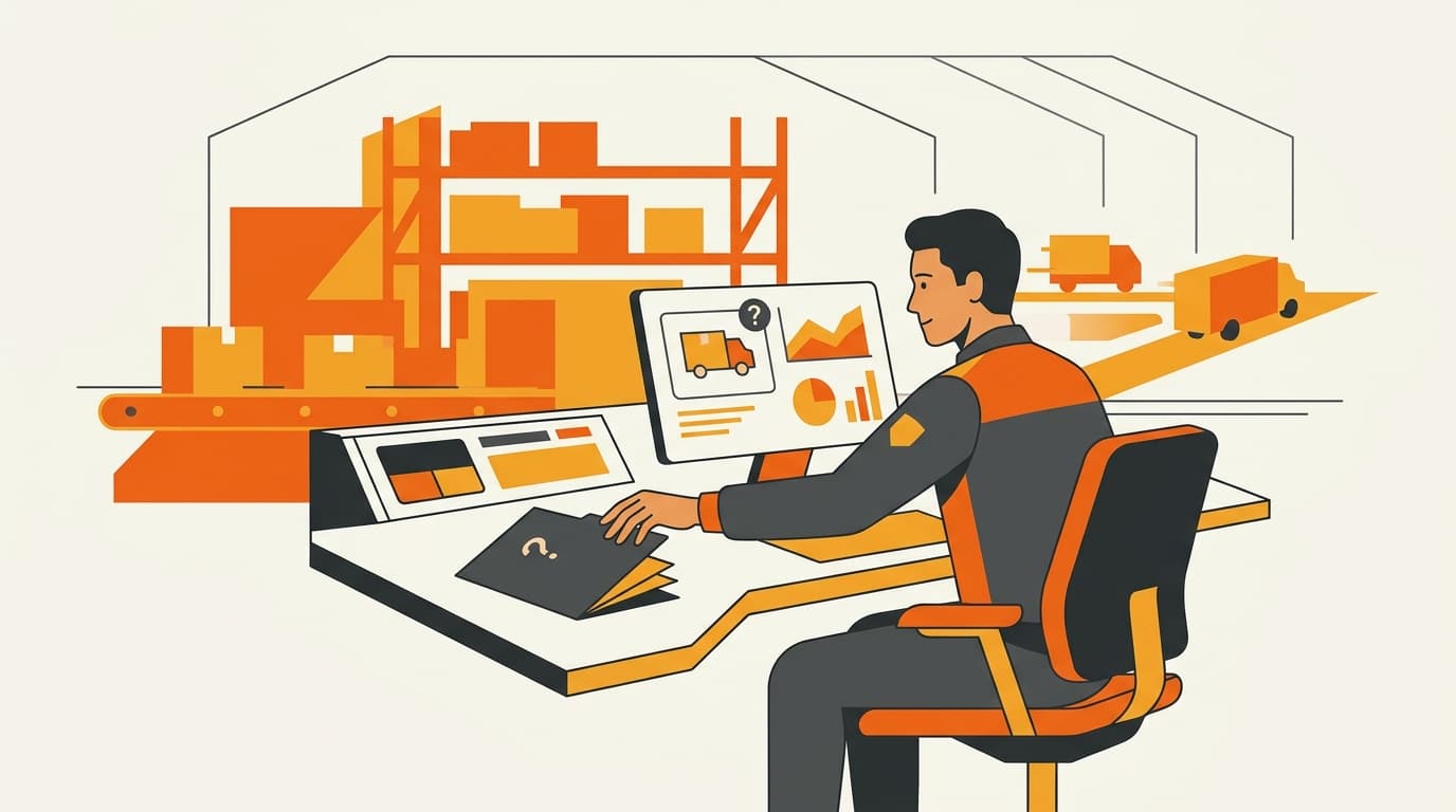 An operator reviewing a questionable delivery notification and reaching for an evidence folder