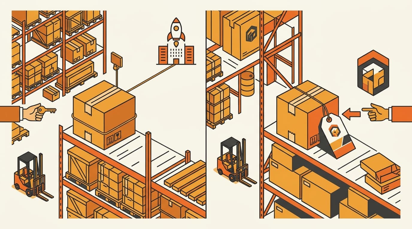 Five-step Rocket Growth inbound flow from creating the listing to Coupang storing, picking, and delivering